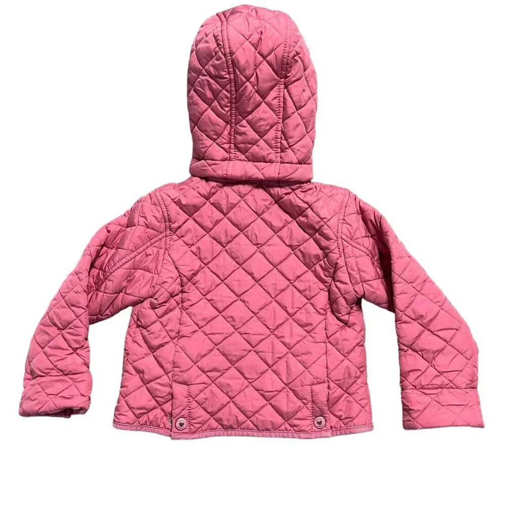 Baby Gap 3T Pink Quilted Hoodie Jacket